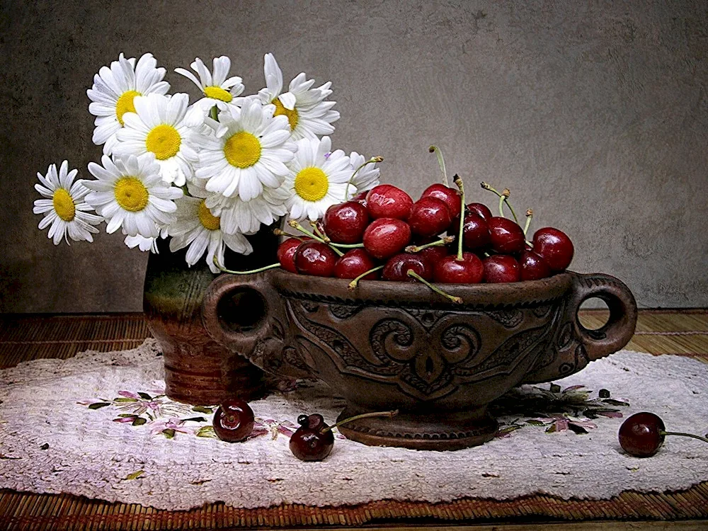 With cherries