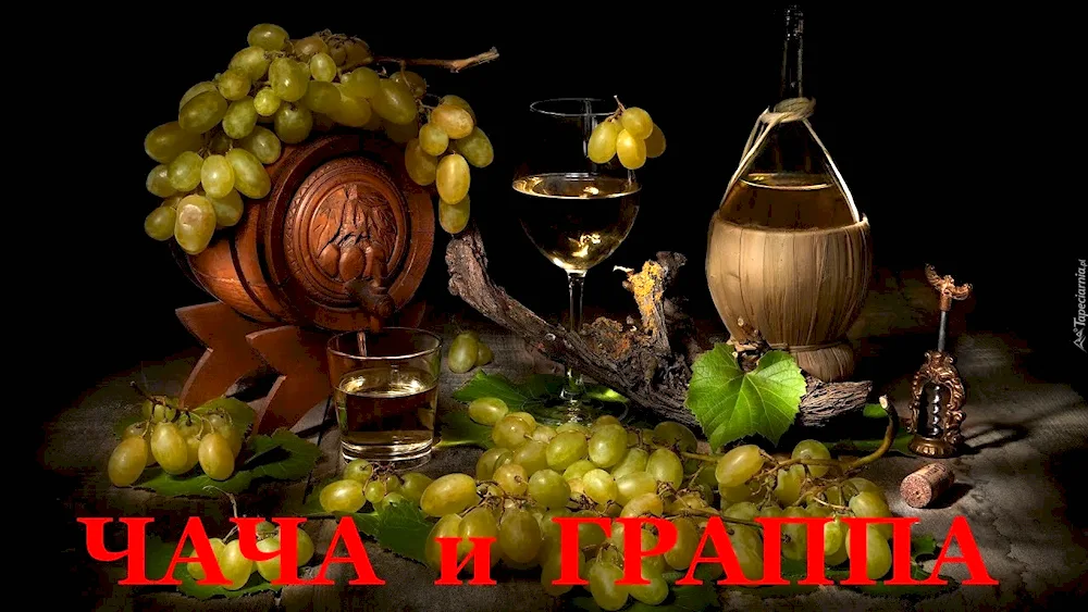 Grapes and wine glass