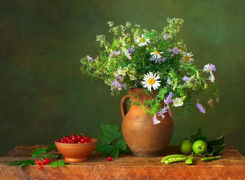 Field flowers in vase