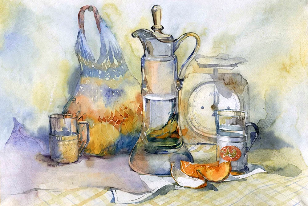 Nature still life watercolour Elena Bokareva