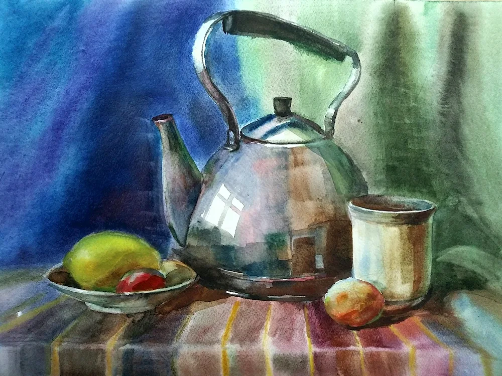 Scripchenko l. a. still life with rowan and apples.