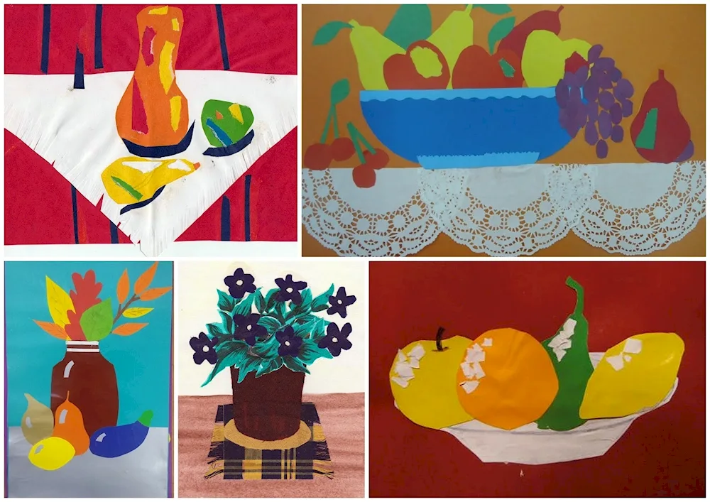 Still life from coloured paper