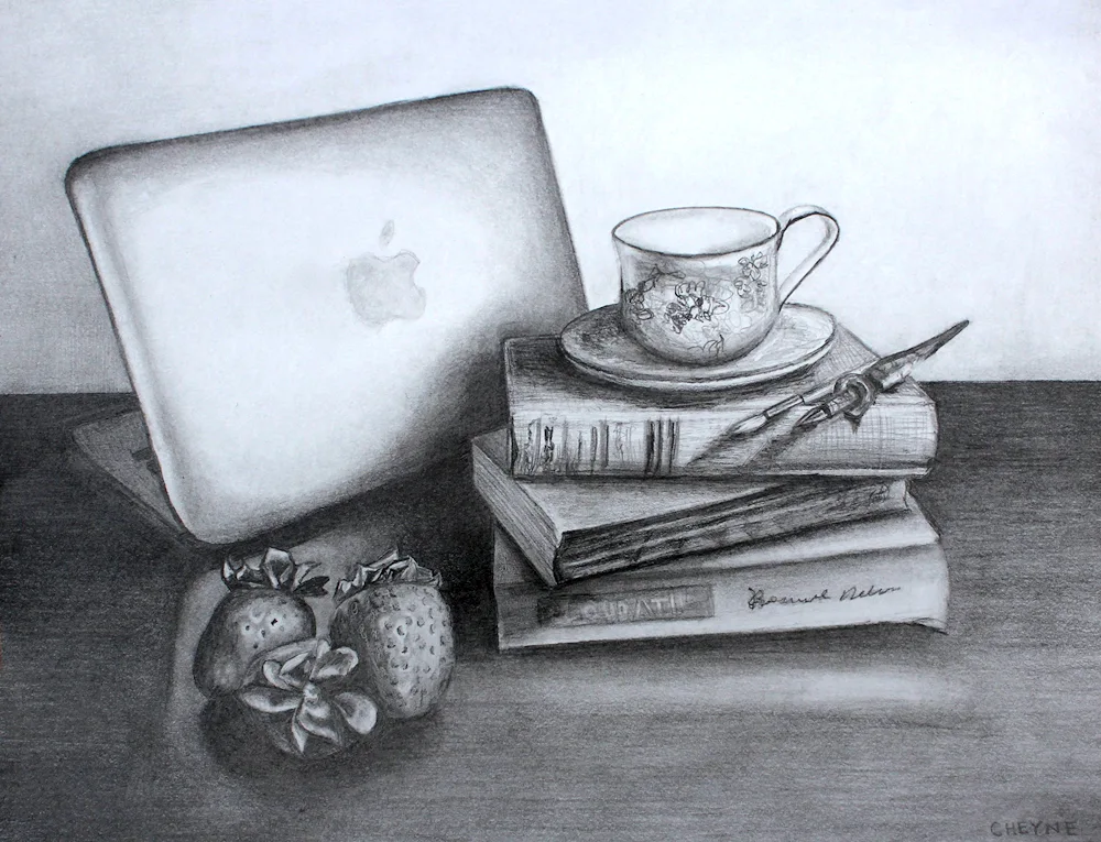Decorative drawing of still life