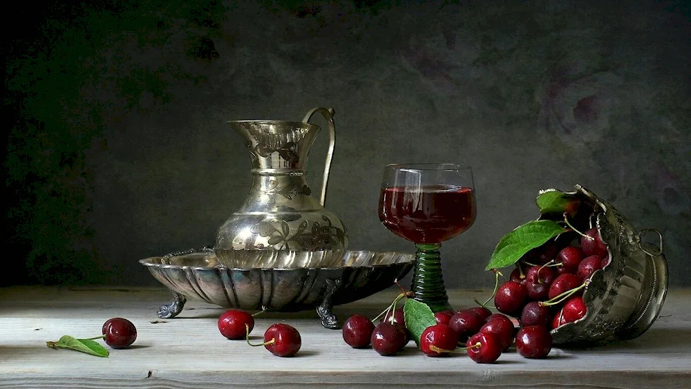 Still life on a dark background