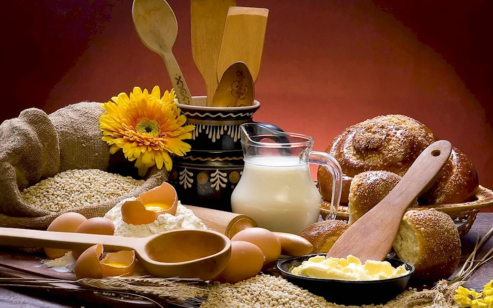 Easter still life with crockery