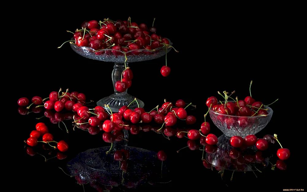 Still life with flowers and fruits