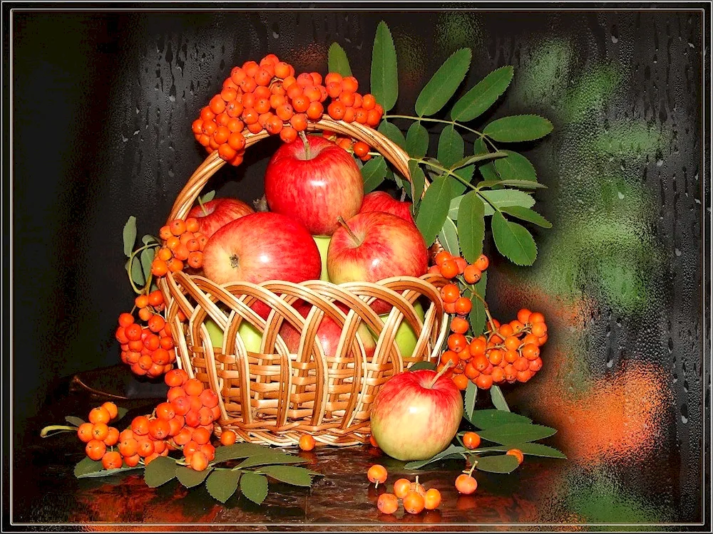 Autumn still life with berries