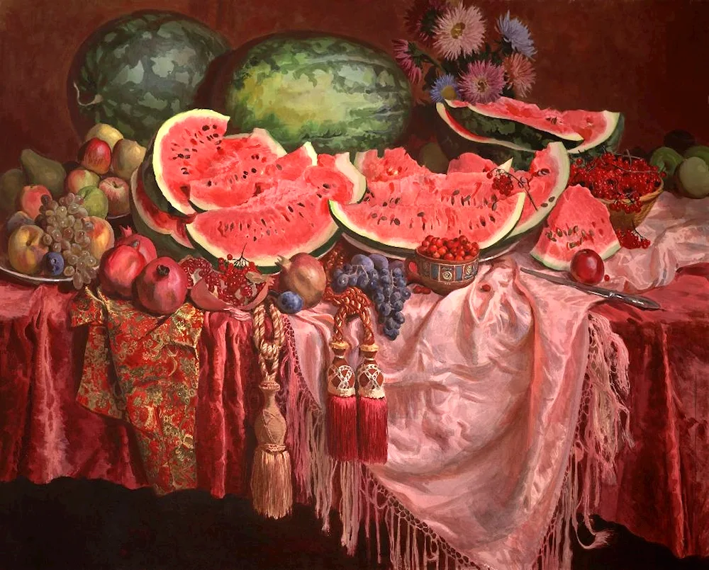 Sergei Andriyaka still life with samovar