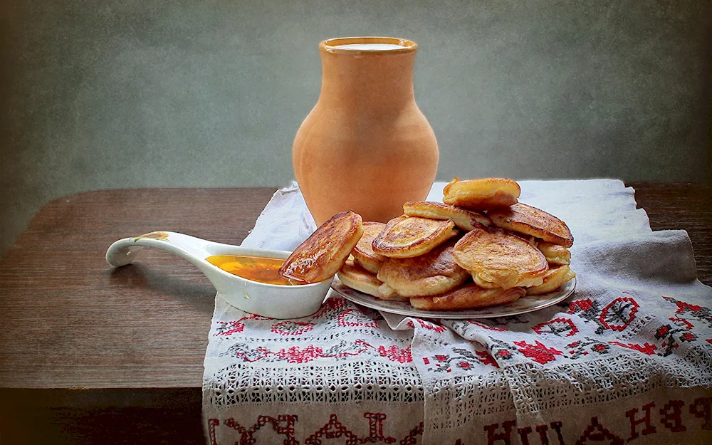 Still life with pancakes