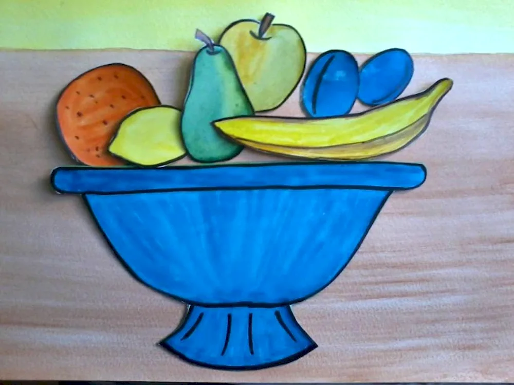 Still life from coloured paper