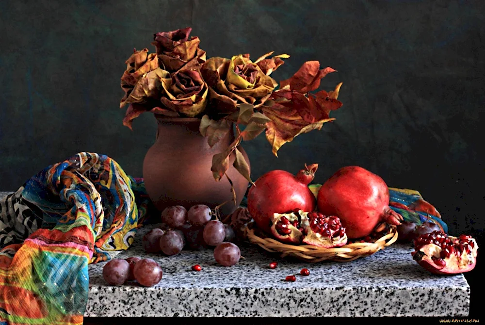 Pomegranate still life