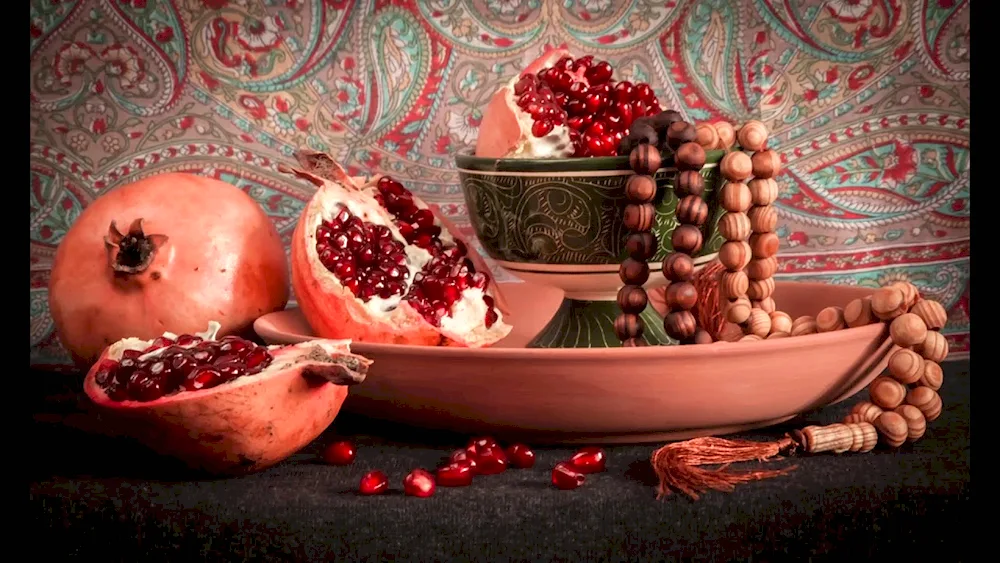 Robert Hubert still life with pomegranate