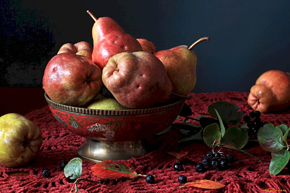 Still life with pears