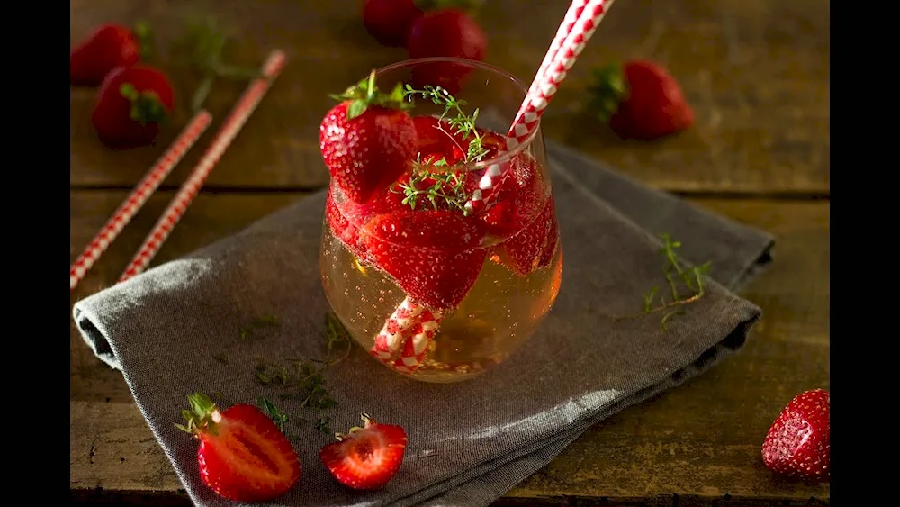 Strawberry still life with strawberries
