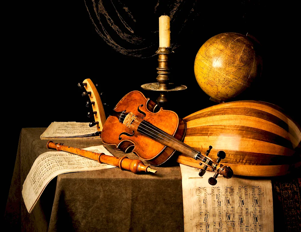 Still life with musical instruments