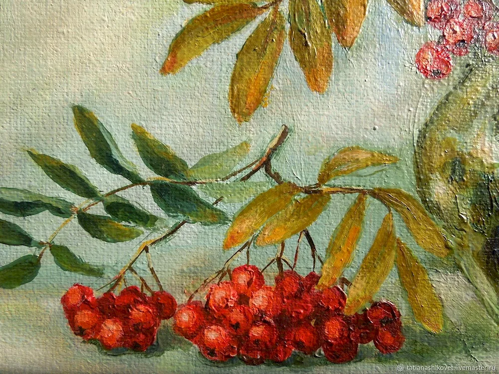 Still life with rowan painting