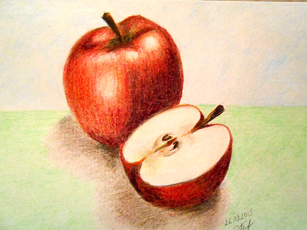 Still life with coloured pencils