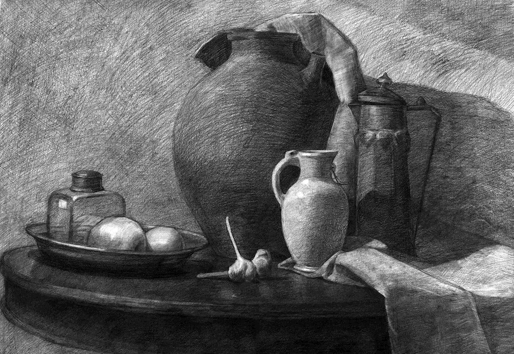 Pencil still lifes Yuri Kushevsky