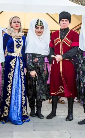 The national costume of the peoples of Dagestan Kumyks