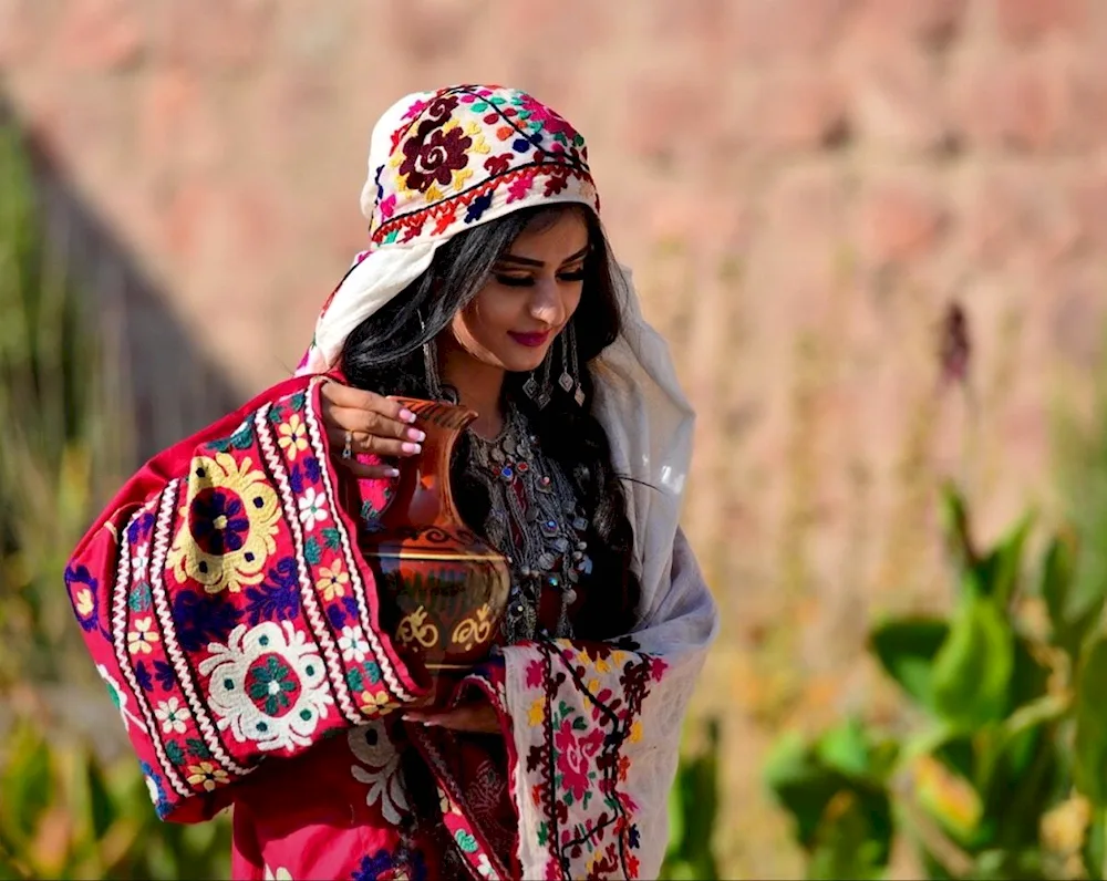 National Chakan costume of Tajikistan