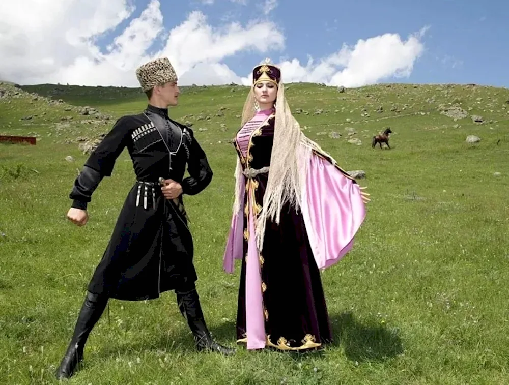 National costume of the Chechens- Akkins.