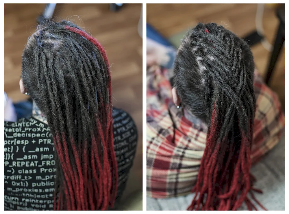 Natural dreadlocks with canecalon extensions
