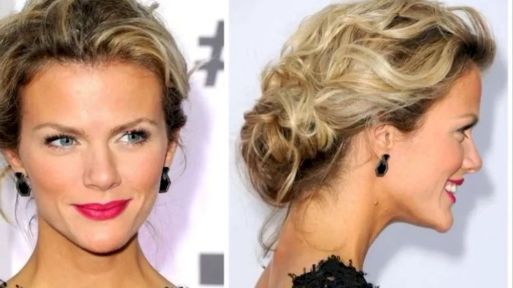 Sloppy hairstyles on short hair