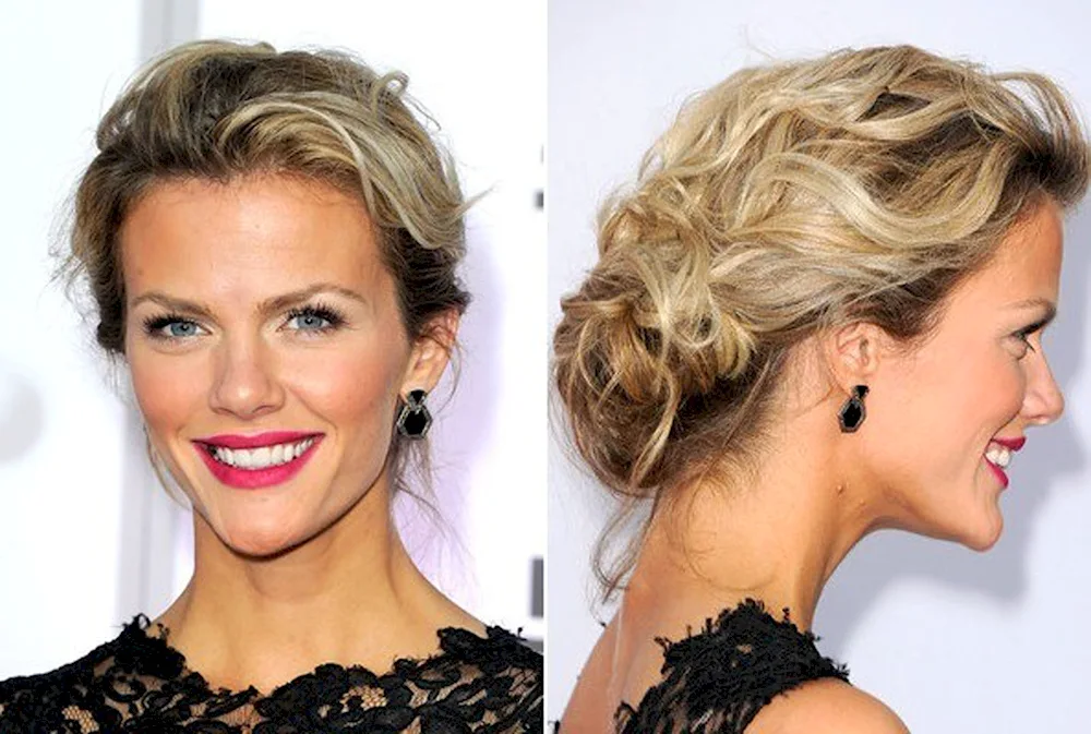 Sloppy hairstyles for medium hair