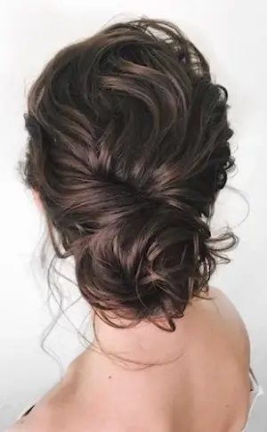 Sloppy bun on long hair