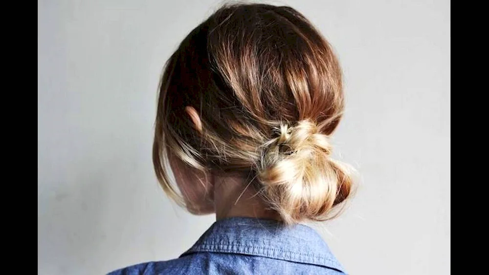 Negligent bun on short hair