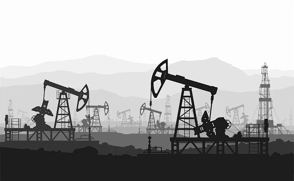 Oil production background for presentation oil