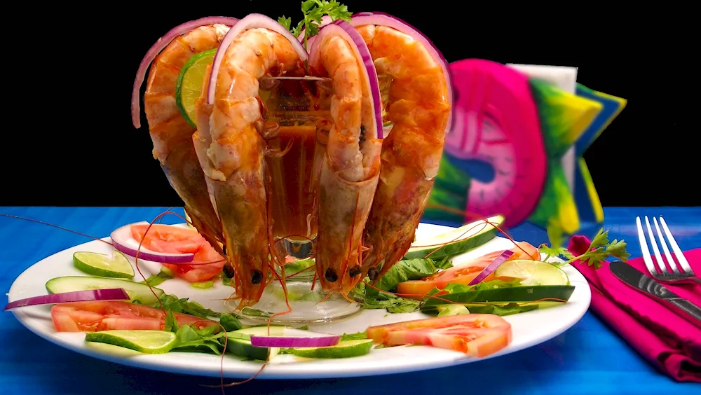Shrimp dish in a restaurant