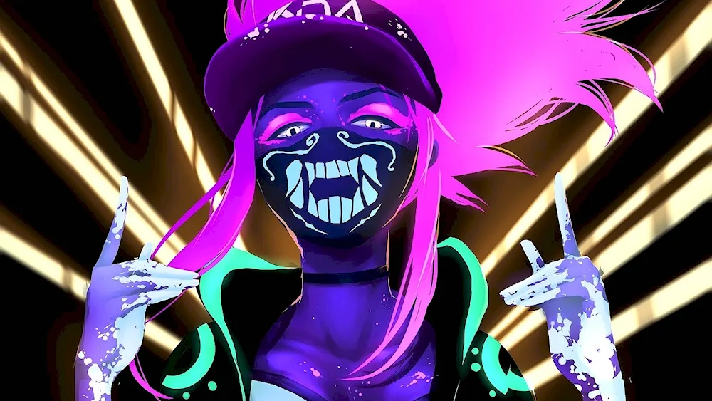 Neon Akali mask