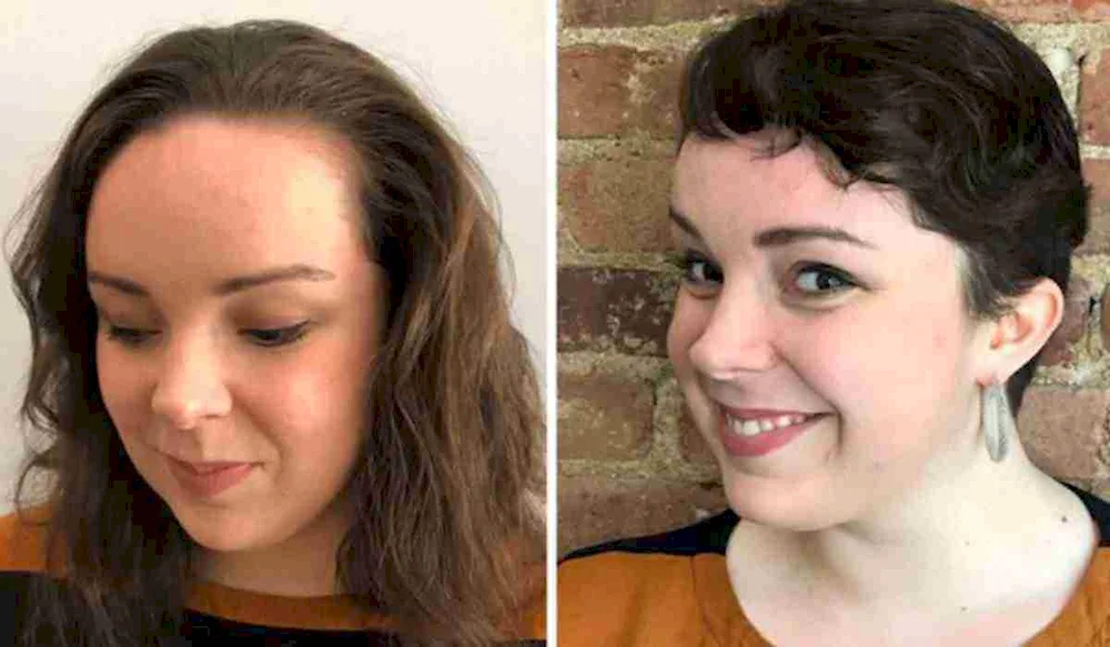 Unfortunate haircut before and after