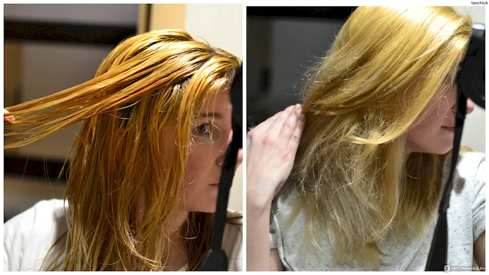 Girl hair balayage on outgrown roots