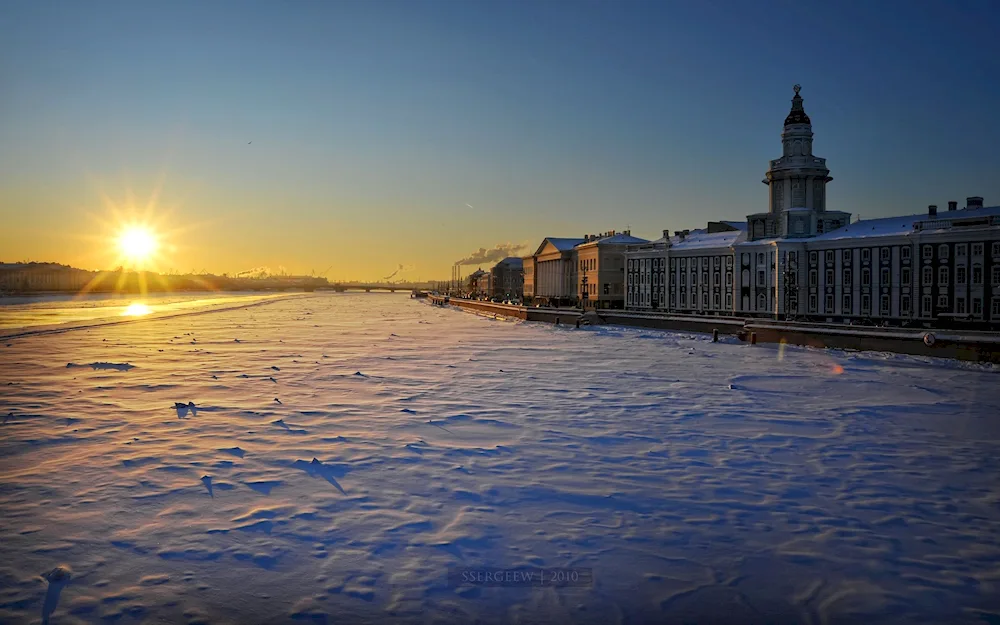 Neva in winter St. Petersburg 2019