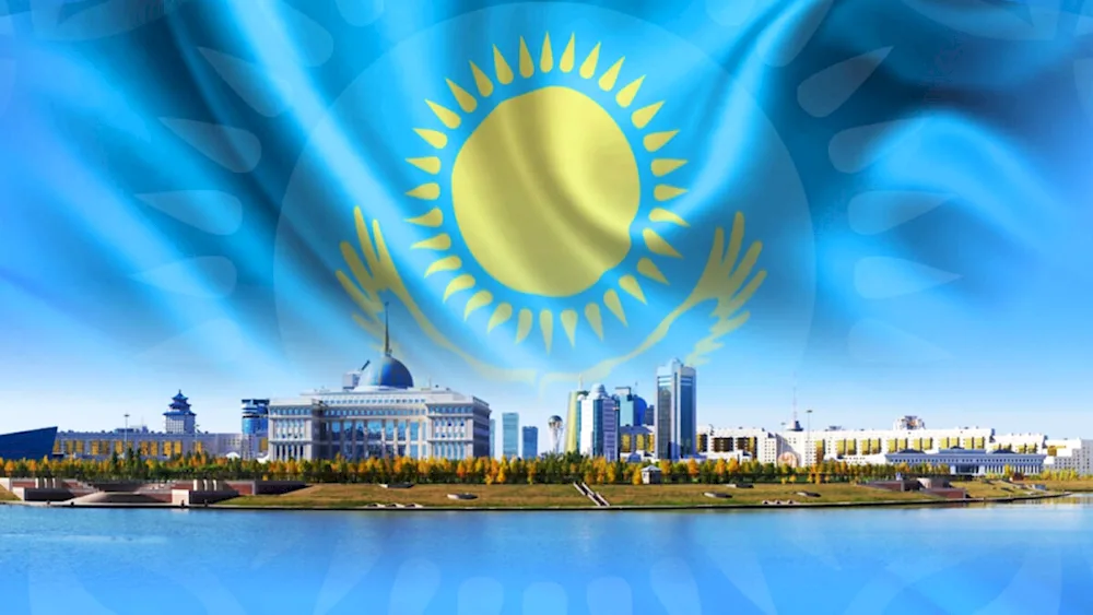 Old flag of Kazakhstan