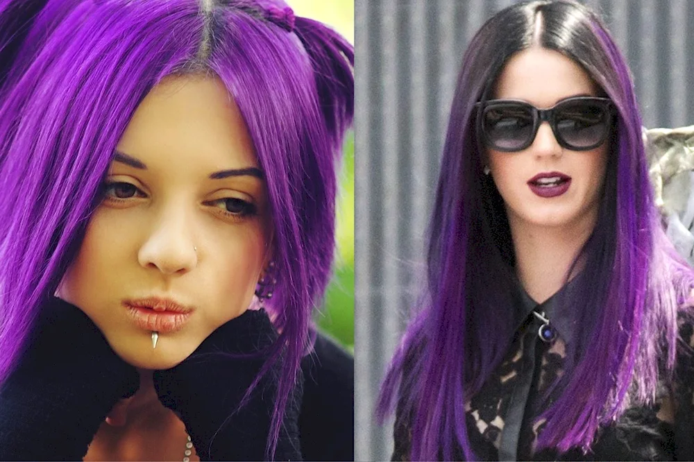 Vika Torii with purple hair