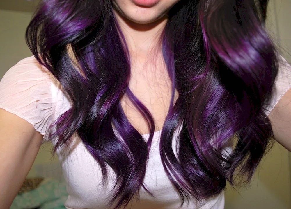 Nicole Ellers with purple hair