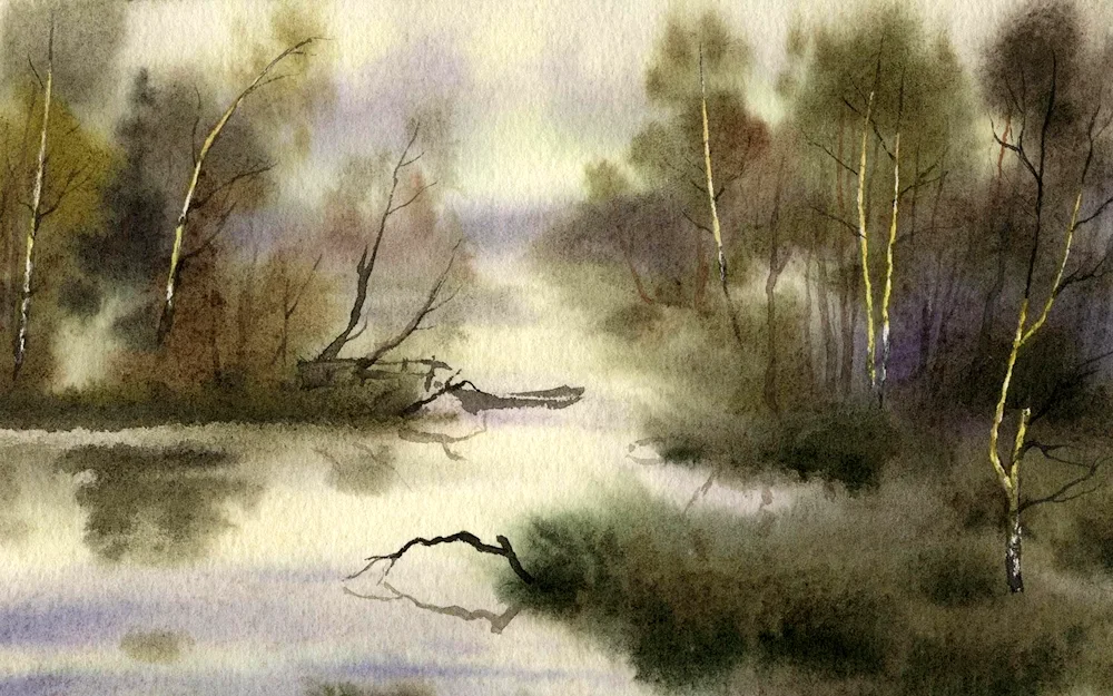 Aquarelle landscapes Nikolai Mikhailin