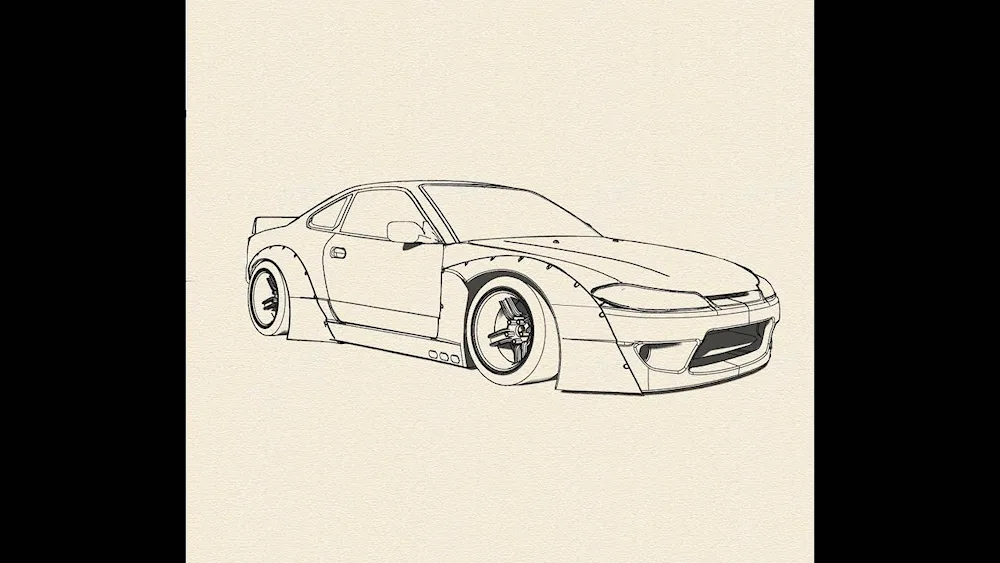 Nissan Silvia s13 drawing
