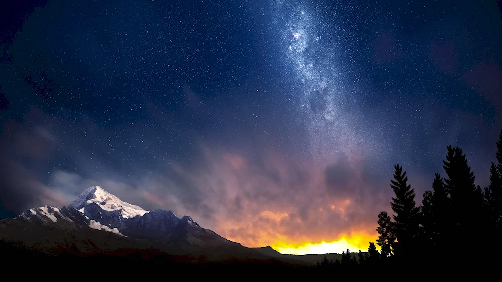 Mountains at night