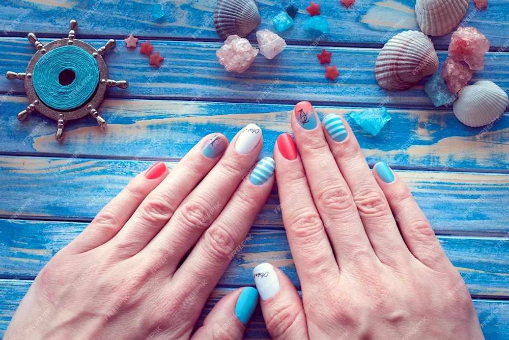 Sea themed nails