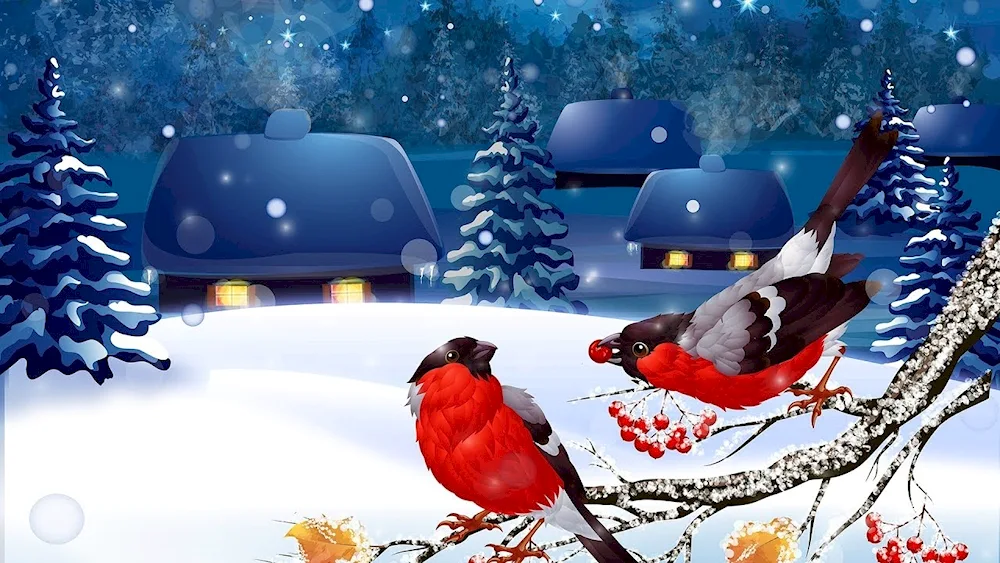 Winter Goldfinch postcards with Goldfinches