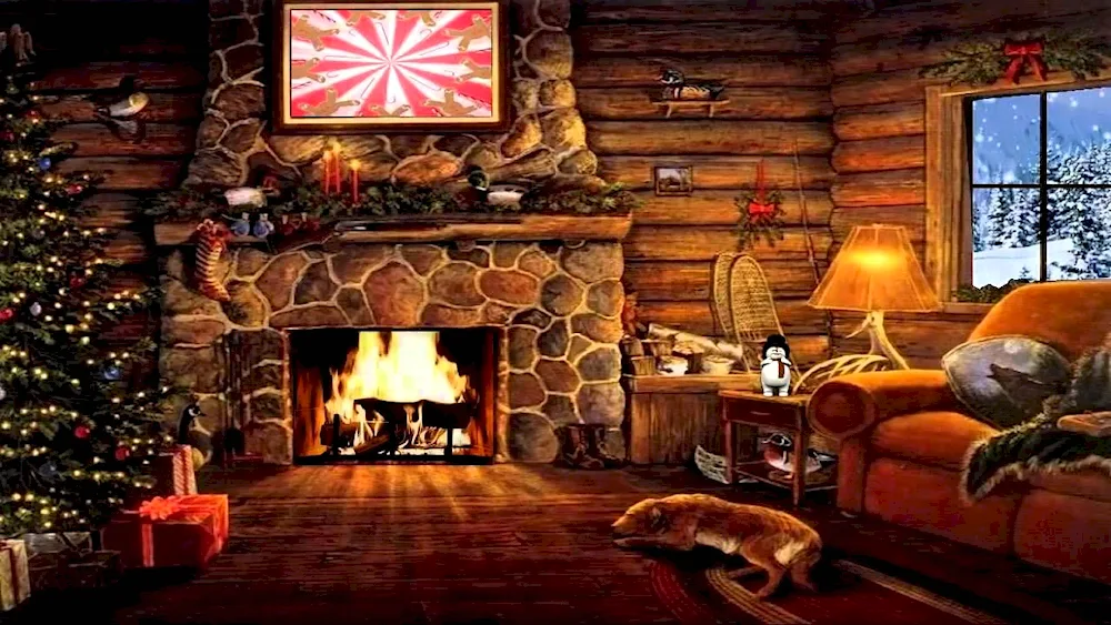 New Year's house with fireplace