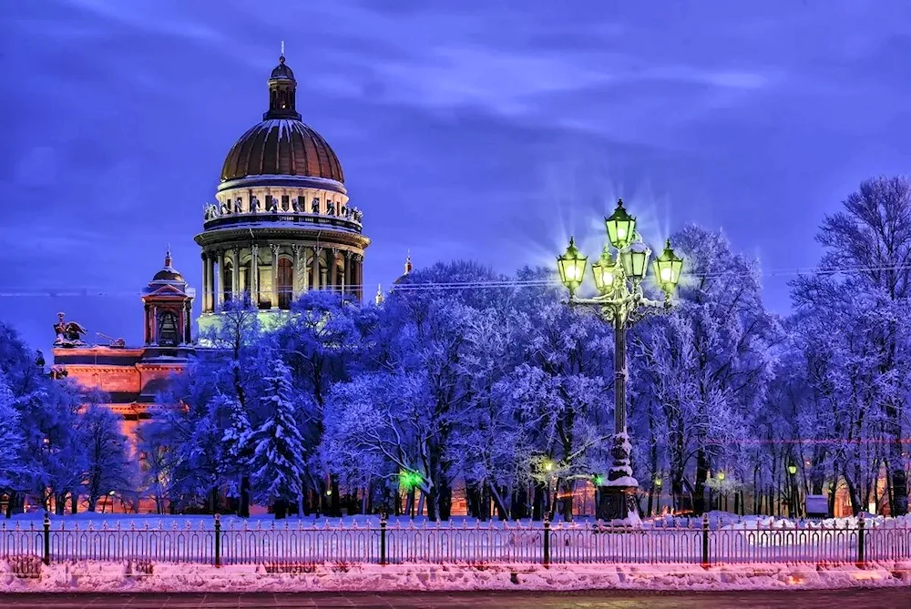 New Year's Eve St. Petersburg St. Isaac's Cathedral