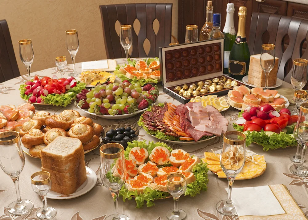 New Year's table. table