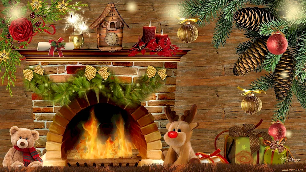 New Year's fireplace