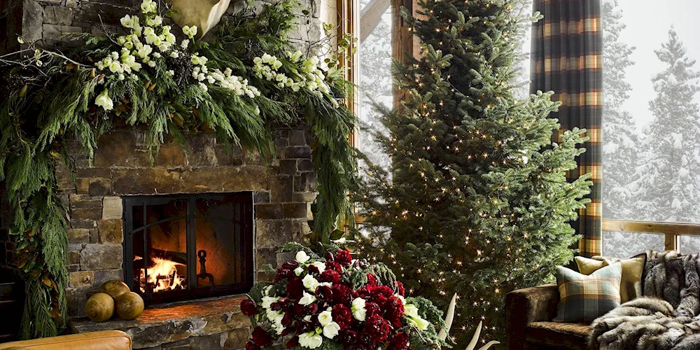 Fireplace and Christmas tree