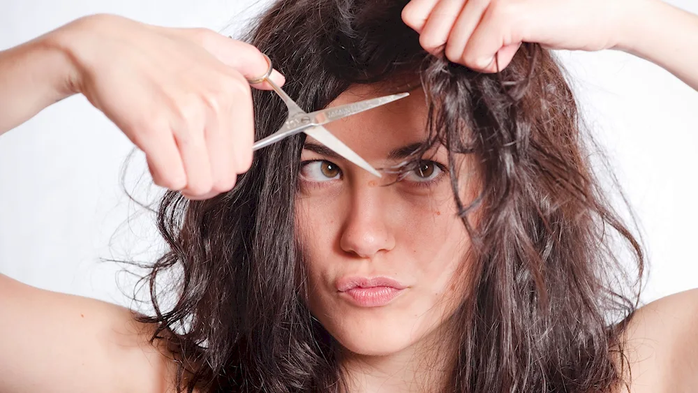 Girl scissors